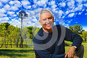 Handsome man outdoors