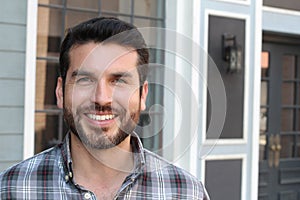 Handsome man with perfect white smile