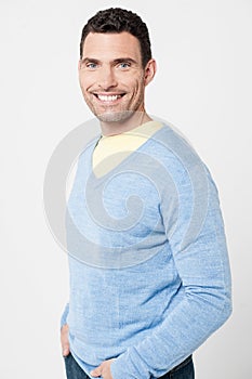 Handsome man posing casually