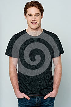 Handsome man posing casually