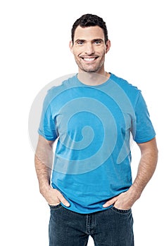 Handsome man posing casually