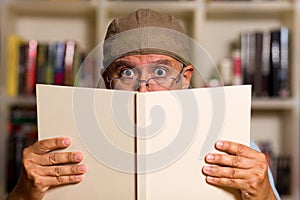 Handsome man reading