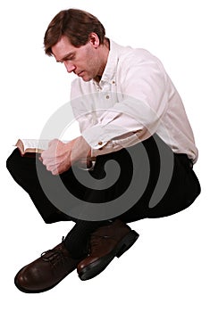 Handsome man reading the Bible