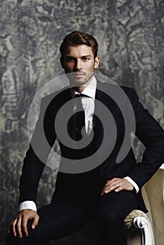 Handsome man in suit photo