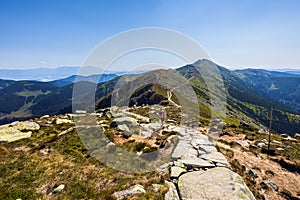 Handsome man trekking in Low Tatras Slovakia