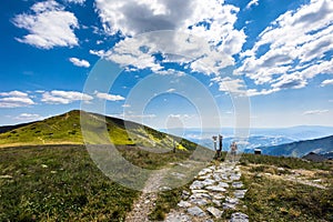 Handsome man trekking in Low Tatras Slovakia