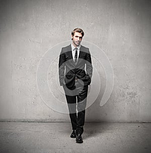 Handsome man wearing a suit photo