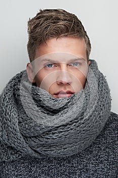 Handsome Man with Wool Scarf
