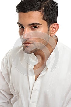 Handsome masculine man face photo