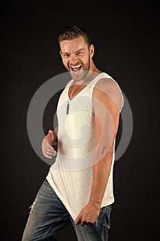 Handsome mucho guy in vest. photo