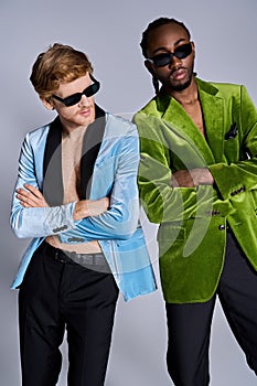 Handsome multicultural men in elegant dapper