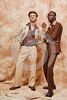 Handsome multicultural men in elegant dapper