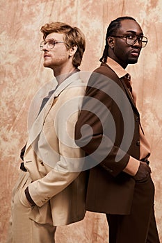 Handsome multicultural men in elegant dapper