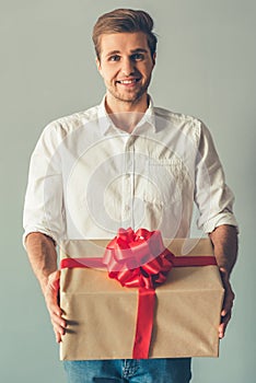 Handsome romantic guy