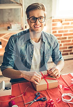 Handsome romantic guy