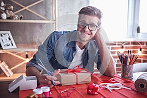 Handsome romantic guy