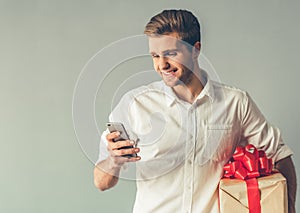 Handsome romantic guy