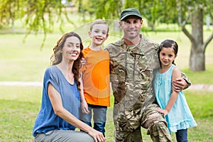 Handsome soldier reunited with family