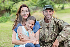 Handsome soldier reunited with family