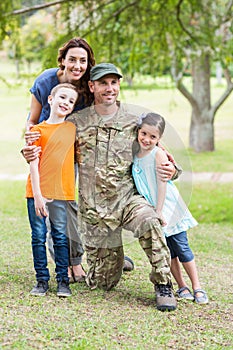 Handsome soldier reunited with family