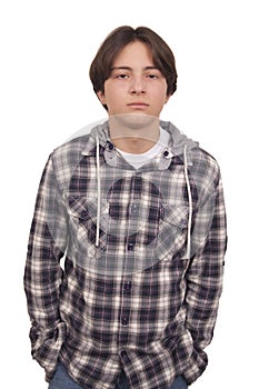Handsome teenager with hand in pocket