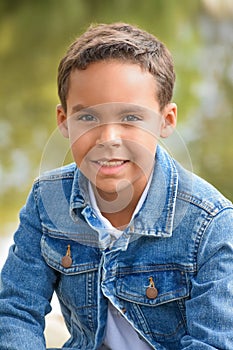 Handsome Young African American Boy Portrait