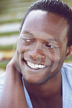 Handsome young african american man smiling