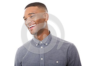 Handsome young black man laughing