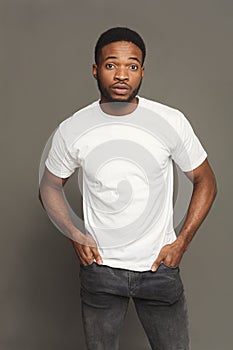 Handsome young black man portrait at studio background.