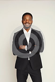 Handsome young black man portrait at studio background.