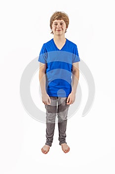 Handsome young boy in studio