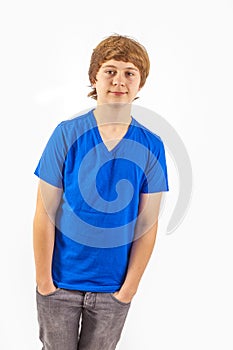 Handsome young boy in studio