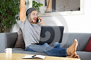 Handsome young business man working at home