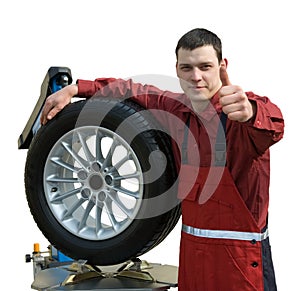 Handsome young car mechanic