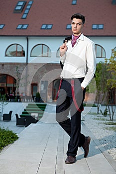 Handsome young fashion male model