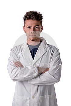 Handsome young male doctor, nurse or pharmacy worker
