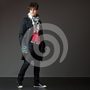 Handsome young male model posing