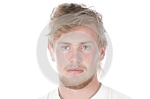 Handsome young man isolated over white
