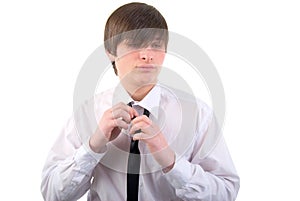 Handsome Young Man And Necktie.