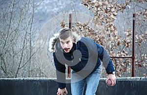 Handsome young man playing boccie game