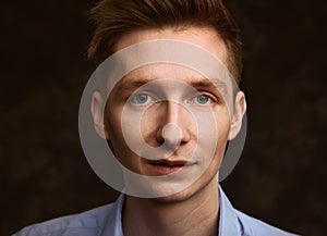 Handsome young man studio portrait