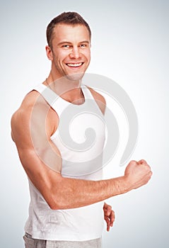 Handsome young muscular sports man