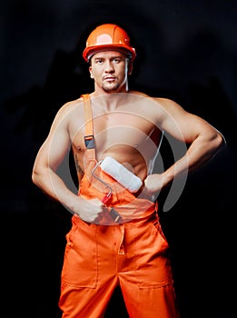 Handsome young painter