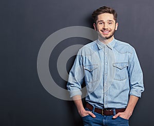 Handsome young student