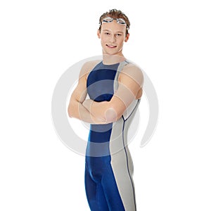 Handsome young swimmer