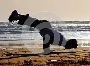 Handstand on the beach