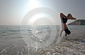 Handstand on the beach #2