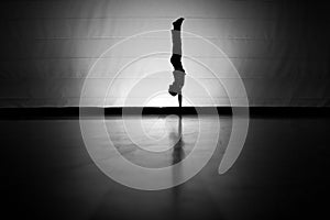 Handstand silhouette photo