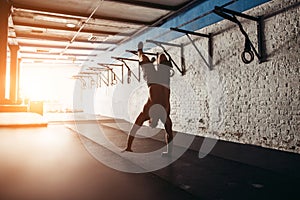 Handstanding for athletic man