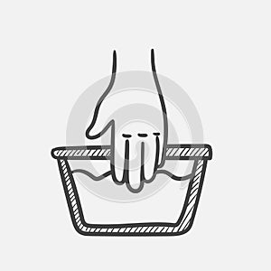Handwash hand drawn sketch icon.